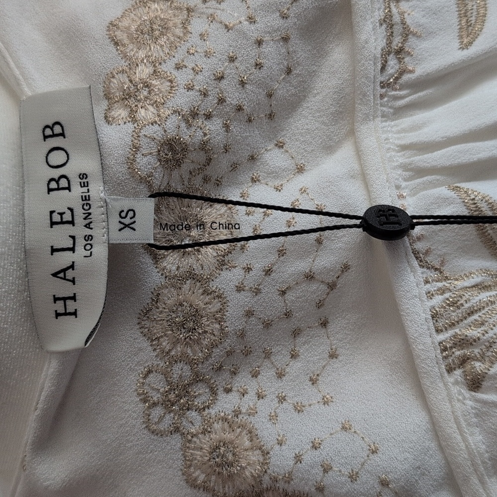 Hale Bob White Floral Embroidered Women's Top - Picture 9 of 10